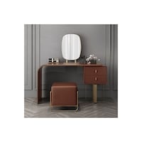 Neo Front Japanese Leather Dressing Stool, Brown