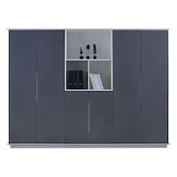 Neo Front MDF File Storage Cabinet, 200 cm, White & Grey