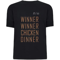 Giftex Pubg Winner Winner Chicken Dinner T-Shirt for Unisex, Black