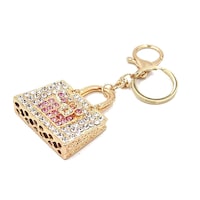 Picture of Handbag Design Fashion Keychain, White & Pink
