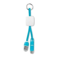 Key Ring with Usb Type C and Micro Usb Connector, Blue