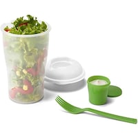 Salad Cup With Fork And Dressing Container, Capacity Up To 850 Ml