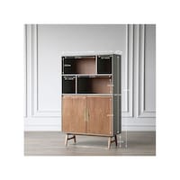 Neo Front Solid Wood Storage Cabinet, Brown