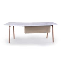 Picture of Neo Front Executive Work Table, 2 m, White & Brown