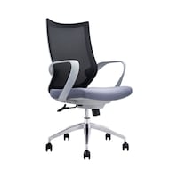 Picture of Neo Front Office Desk Mesh Chair with Adjustable Lumbar, Black & Blue