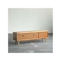 Picture of Neo Front TV Stand with Cabinet Storage, White & Brown