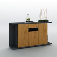 Picture of Neo Front Office File Cabinet, Black & Brown
