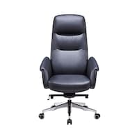 Picture of Neo Front Office Leather Chair with Wheels, Black