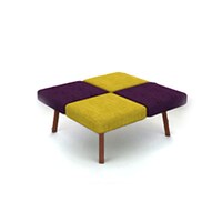 Picture of Neo Front Check Design Lounge Sofa, Yellow & Purple
