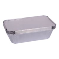 Rectangular Aluminium Foil Container Base, Silver - Pack of 800