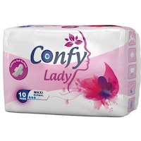 Confy Lady Maxi Normal Sanitary Pads, 10 Pieces, Pack of 16 - Carton