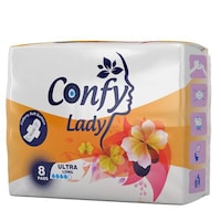 Confy Lady Ultra Long Sanitary Pads, 8 Pieces, Pack of 24 - Carton