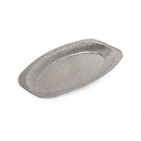 Aluminium Foil Oval Platter, 17 inch, Silver - Pack of 50