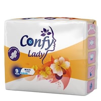 Confy Lady Maxi Long Sanitary Pads, 9 Pieces, Pack of 16 - Carton