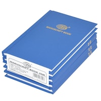 FIS Square Line Manuscript Book A6 2Q Set Of 5, Blue, 5mm, Pack of 160
