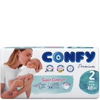 Confy Premium Size 2 Mini Baby Diaper, 40 Pieces, Pack of 5