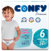 Confy Premium Size 6 Extra Large Baby Diaper, 24 Pieces, Pack of 5