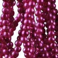 Round Fluorescent Plastic Beads, Purple, 3mm, Pack of 100