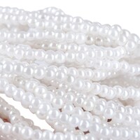 Picture of Round Fluorescent Plastic Beads, 3mm, Off White, Pack of 100