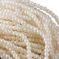 Picture of Round Fluorescent Plastic Beads, 3mm, Pearl White, Pack of 100