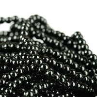Picture of Round Fluorescent Plastic Beads, 3mm, Black, Pack of 100