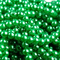 Round Fluorescent Plastic String Beads, Green, 5mm, Pack of 60