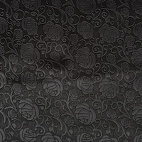 DuPont Satin Fabric Embossed with Roses Design Roll, Black, 25 Yards
