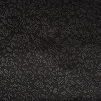 DuPont Satin Fabric Embossed with Floral Design Roll, Black, 25 Yards
