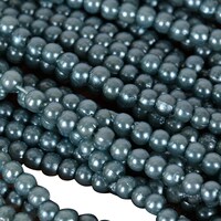 Round Fluorescent Plastic Beads, 3mm, Grey, Pack of 100