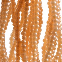 Round Fluorescent Plastic Beads,  3mm, Beige , Pack of 100