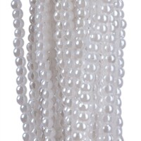 Round Fluorescent Plastic Beads, White , 3mm, Pack of 100