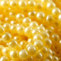 Round Fluorescent Plastic String Beads, Yellow, 5mm, Pack of 60