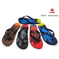 Printed Colorful Flip Flop For Men, P01-6, Assorted, Carton of 72 Pcs
