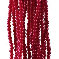 Round Fluorescent Plastic Beads, 3mm, Pink, Pack of 100