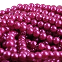 Round Fluorescent Plastic Beads, Purple, 6mm, Pack of 40