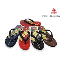 Printed Colorful Flip Flop For Men, P01-5, Assorted, Carton of 72 Pcs
