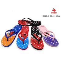 Printed Colorful Flip Flop For Women, B320-4, Assorted, Carton of 72 Pcs