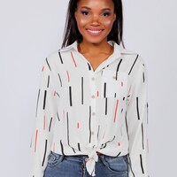 Knotted Long-Sleeve Shirt, White - Pack of 12Pcs, Free Size