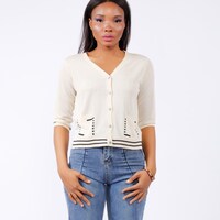 Picture of V-Neck Buttoned Cardigan, Beige, Pack of 12Pcs