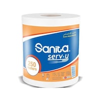 Sanita Serv-U Embossed Maxi Tissue Roll, 250m, Carton o 6 Packs