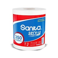 Sanita Serv-U Plain Maxi Tissue Roll, 350m, Carton Of 6 Packs
