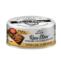Absolute Holistic RawStew, Chicken & King Salmon Recipe, 80g - Carton Of 24 Cans 