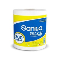 Sanita Serv-U Embossed Maxi Tissue Roll, 300m, Carton of 6 Packs