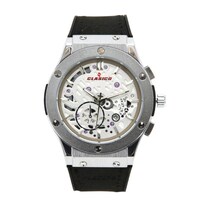 Clasico Gears Analog Watch, Silver & Black, Carton of 100 Pcs