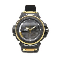 Exponi Waterproof Digital Watch with Box, Black & Yellow, Carton of 50 Pcs