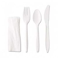 khaleej Pack Normal Cutlery Set, White - Carton of 500 Sets