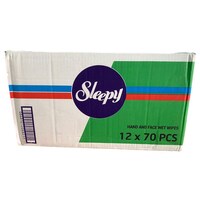Sleepy Antibacterial & Antimicrobial Wipes, 70 Wipes, Carton Of 12 Packs