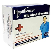 Healthease Saturated Cleansing Alcohol Swabs, 200 Sachets