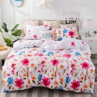 Picture of Queen Size Floral Design Duvet Cover Bedding Set, 6 Pcs