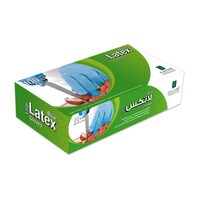 Al Bayader Disposable Latex Gloves, Large, Blue - Carton of 10 Packs